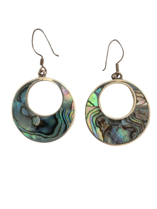 Jewelry - Vintage Abalone Earrings Alpaca Silver, Mexico